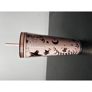 Starbucks NWT 2023 Pink Glitter Tumbler with Straw and Lid